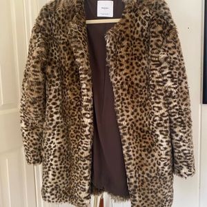 Mango Faux Fur Leopard Coat